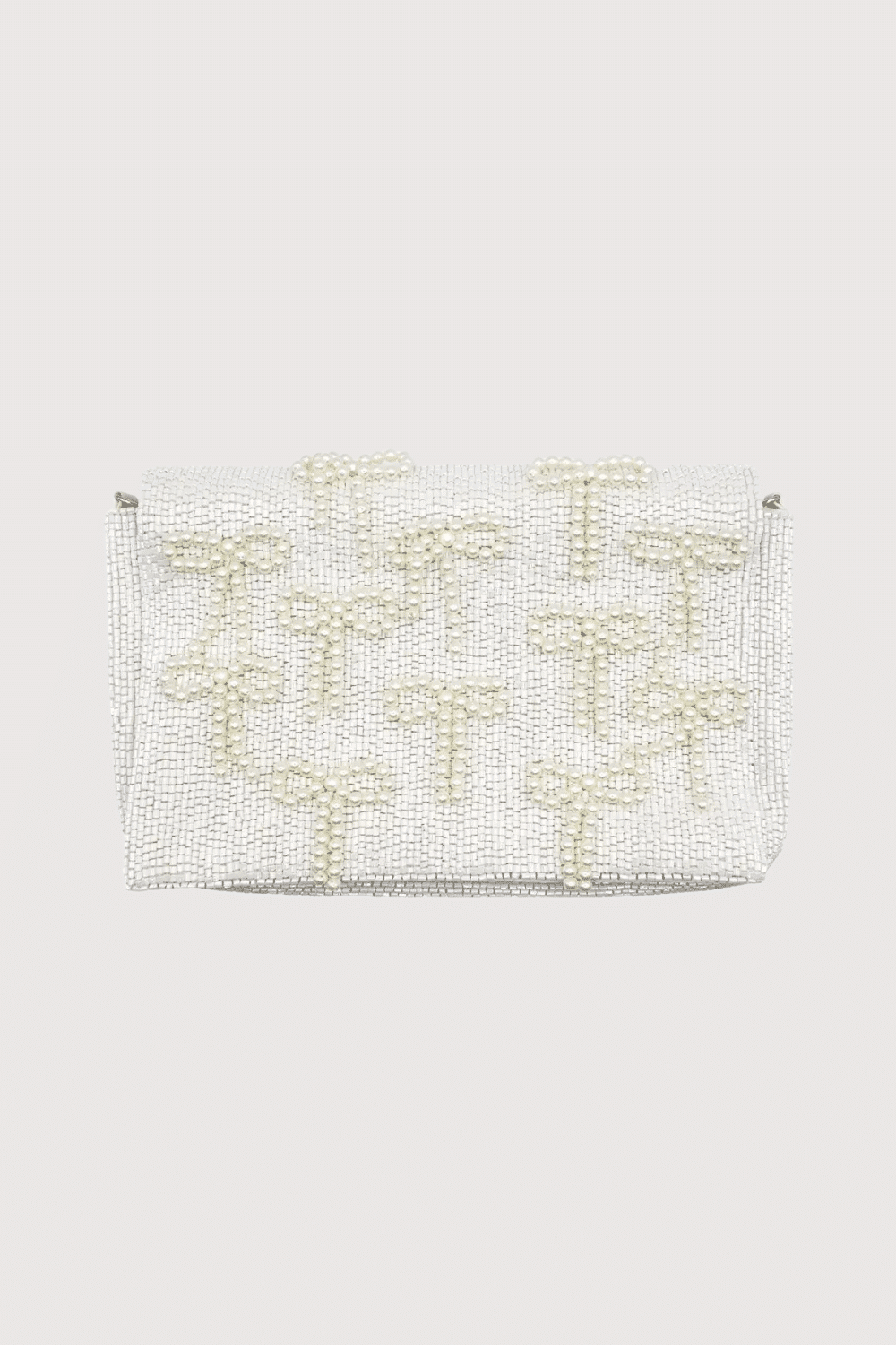 Pearl Bow Beaded Clutch