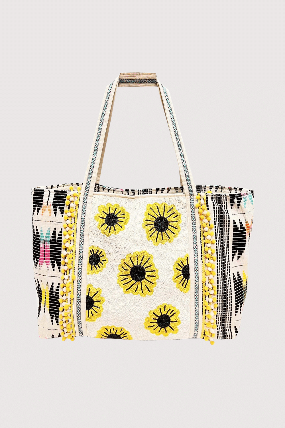 Sunflower Beaded Tote Bag