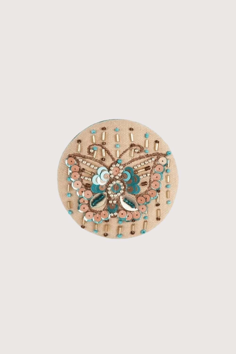 Butterfly Glow Hand Embroidered & Bead Compact Mirror