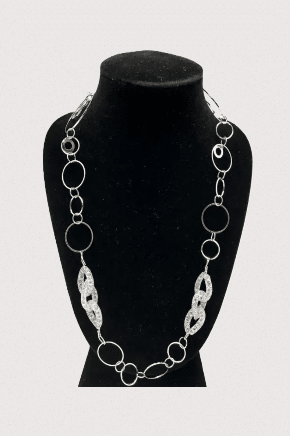 Crystal Mesh Silver Necklace