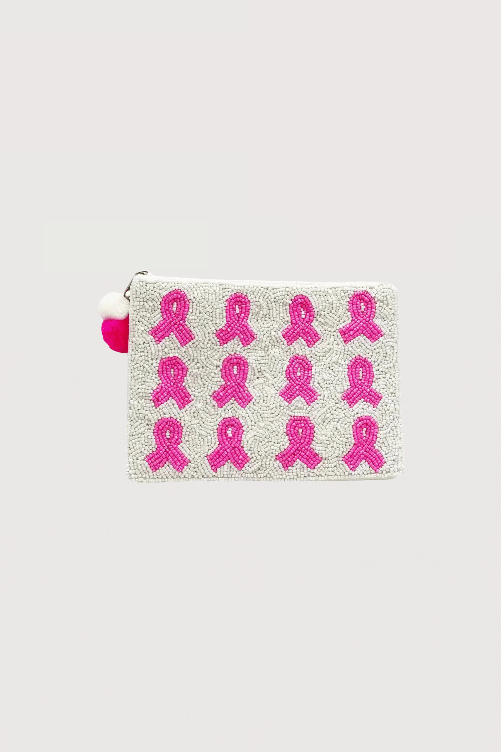 Cancer Multi Ribbon Beaded Pouch