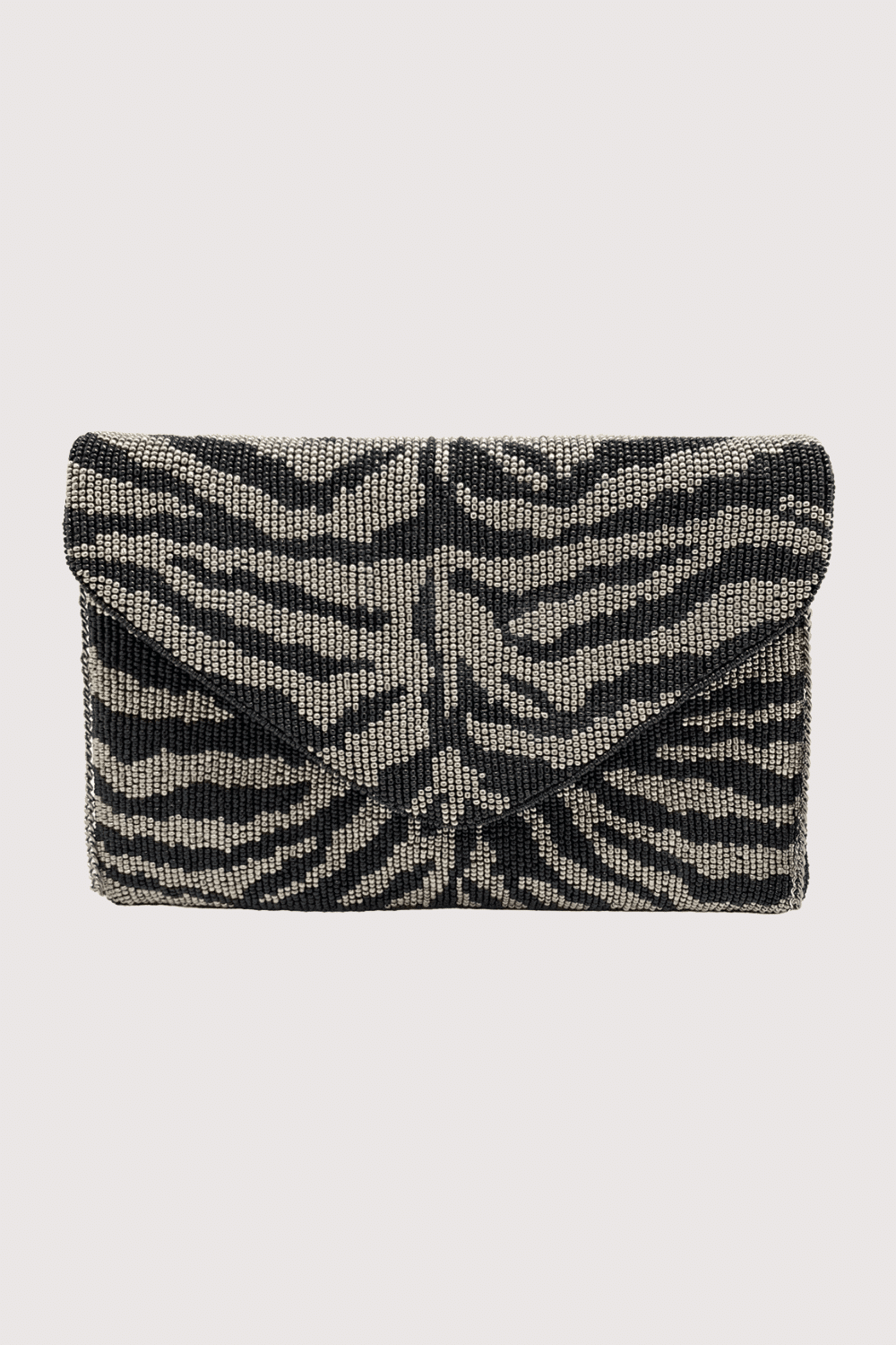Zebra Pattern Beaded Clutch