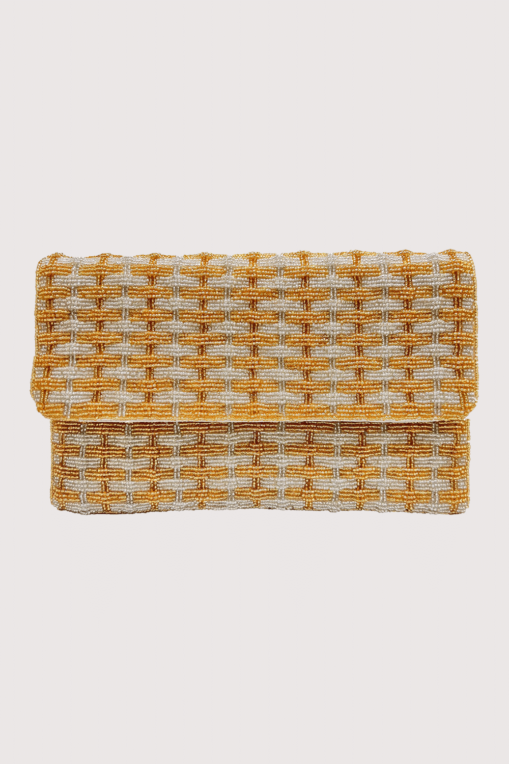 Gold & Silver Weave Beaded Clutch
