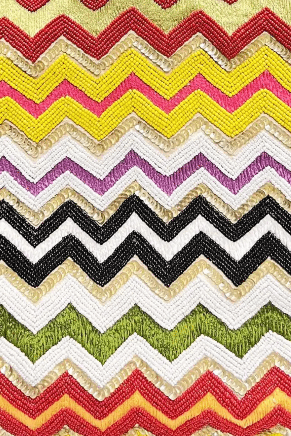 Multi Color Chevron Beaded Tote Bag