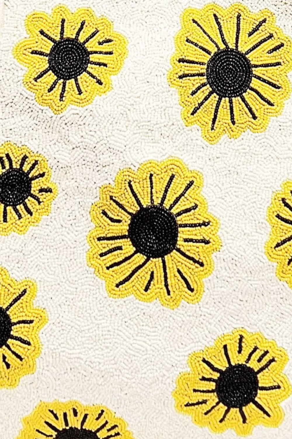 Sunflower Beaded Tote Bag