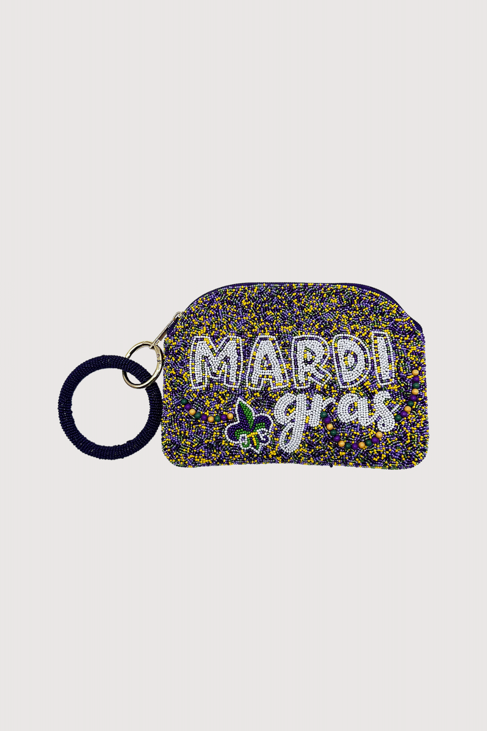 Mardi Gras Festive Beaded Wristlet
