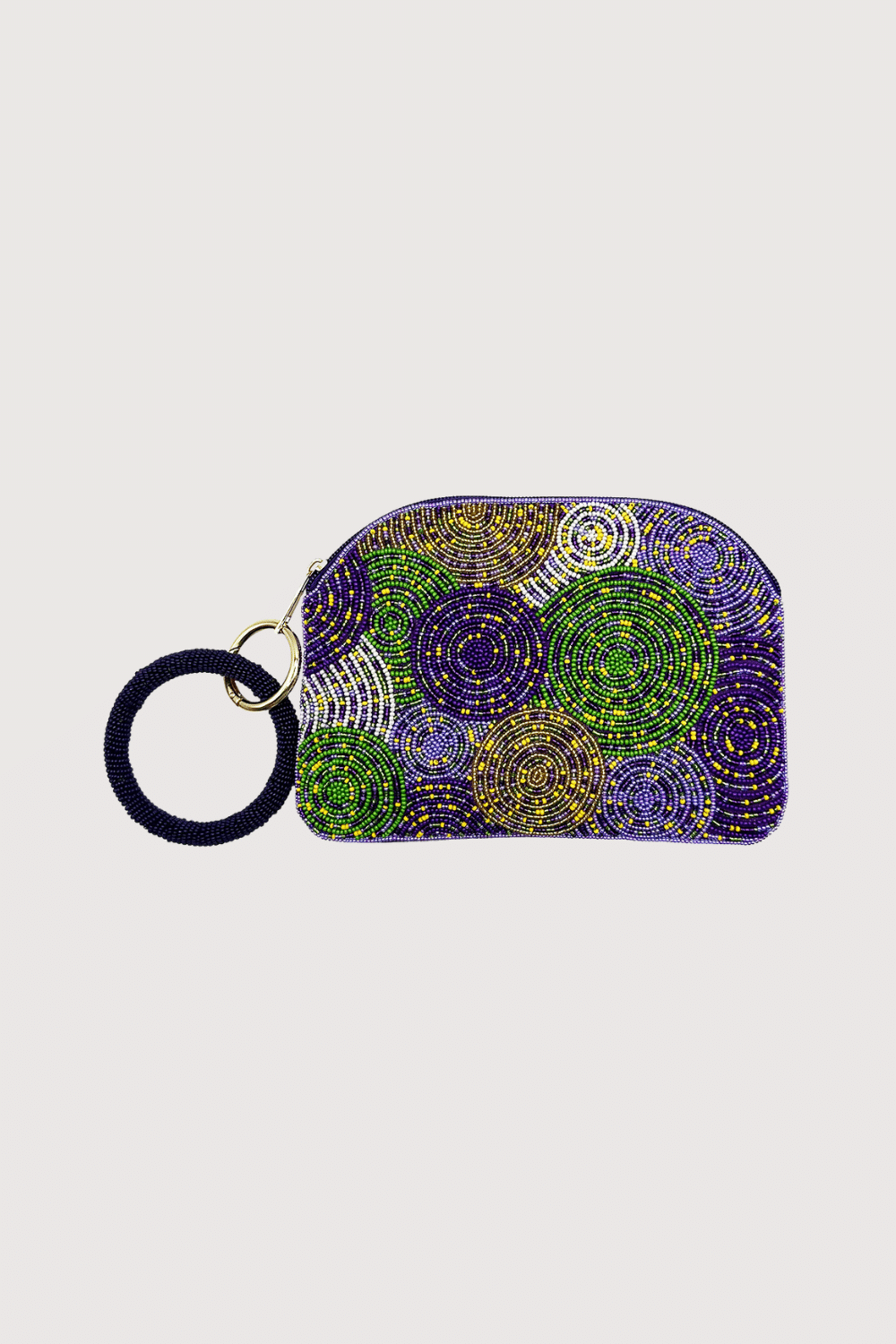 Mardi Gras Spiraled Beaded Wristlet
