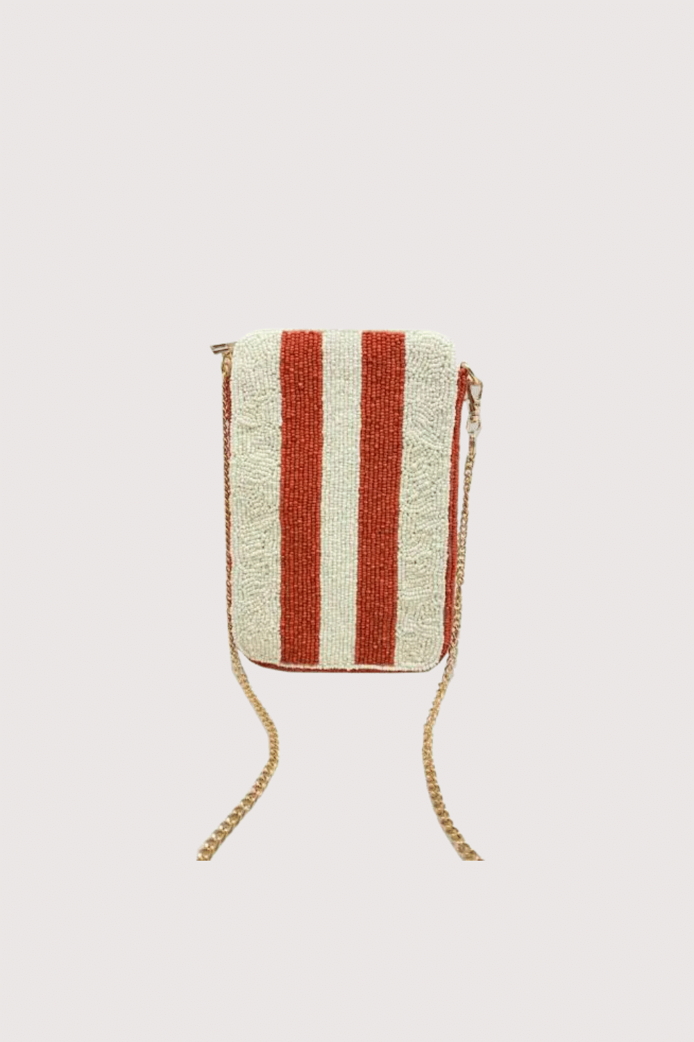 Orange And Cream Striped Phone Bag