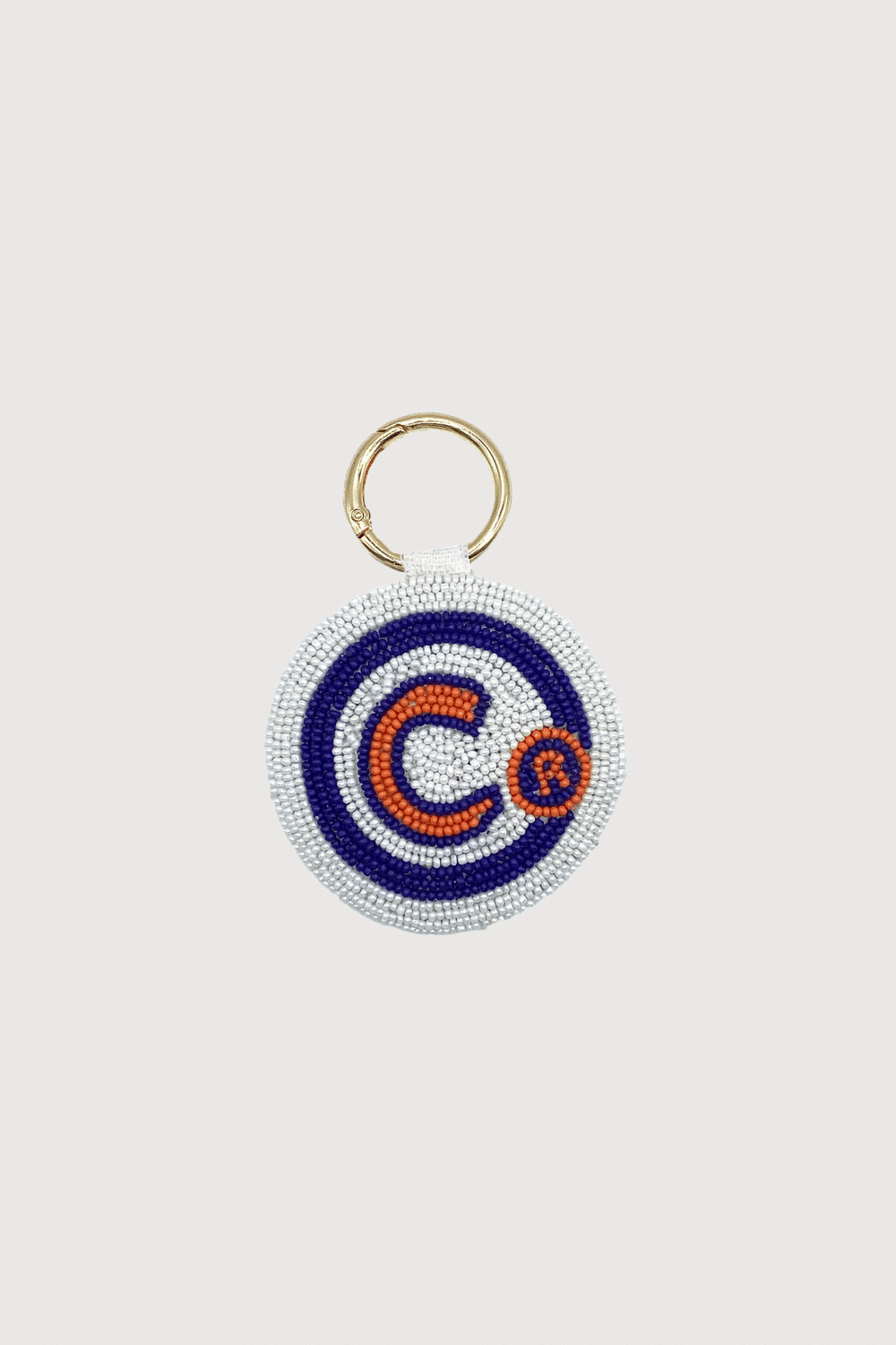 Clemson Beaded Keychain