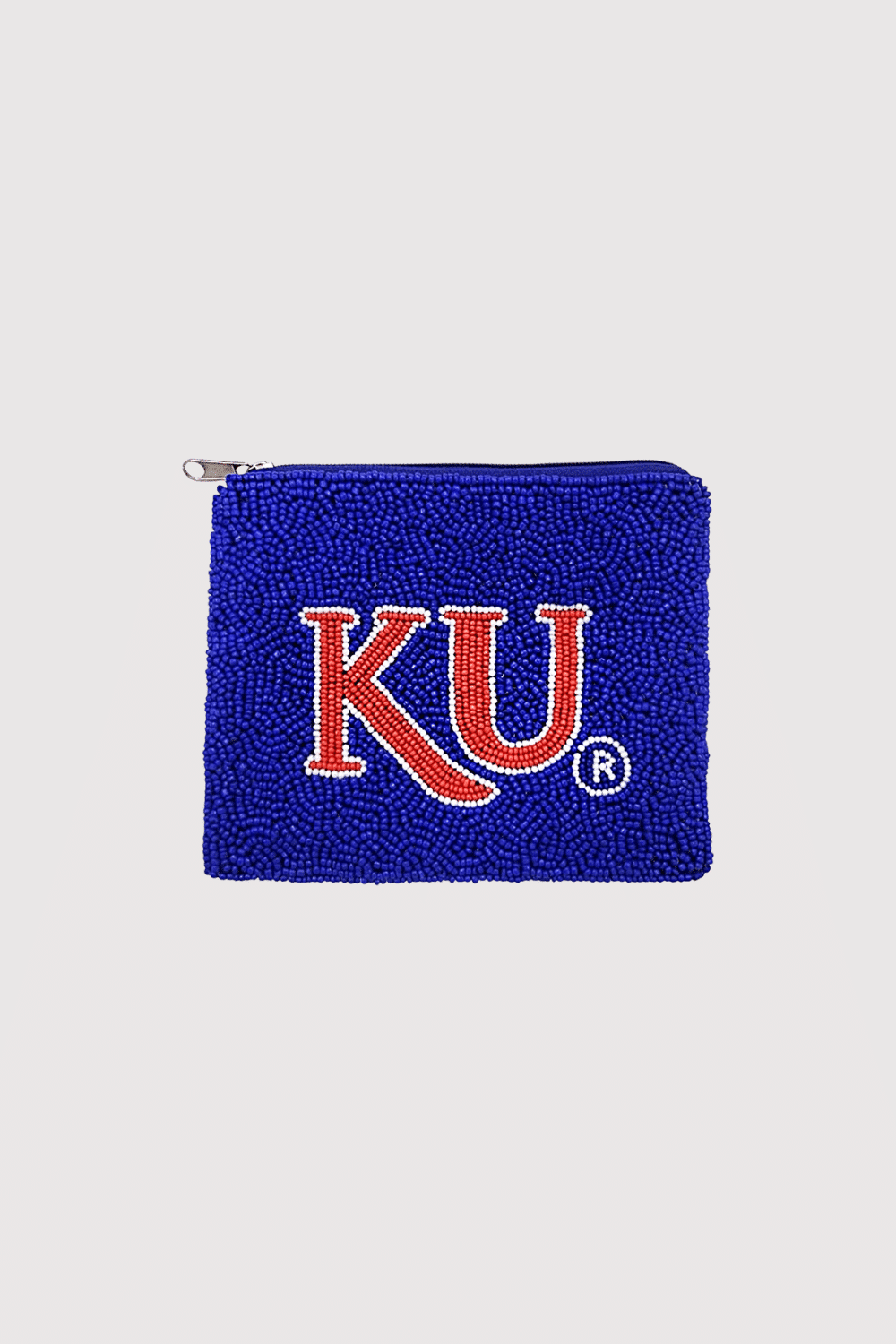Ku Blue Beaded Pouch