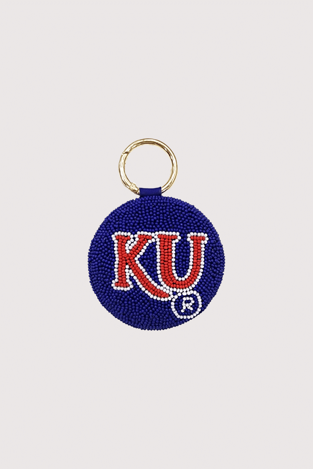 Ku Blue Beaded Keychain