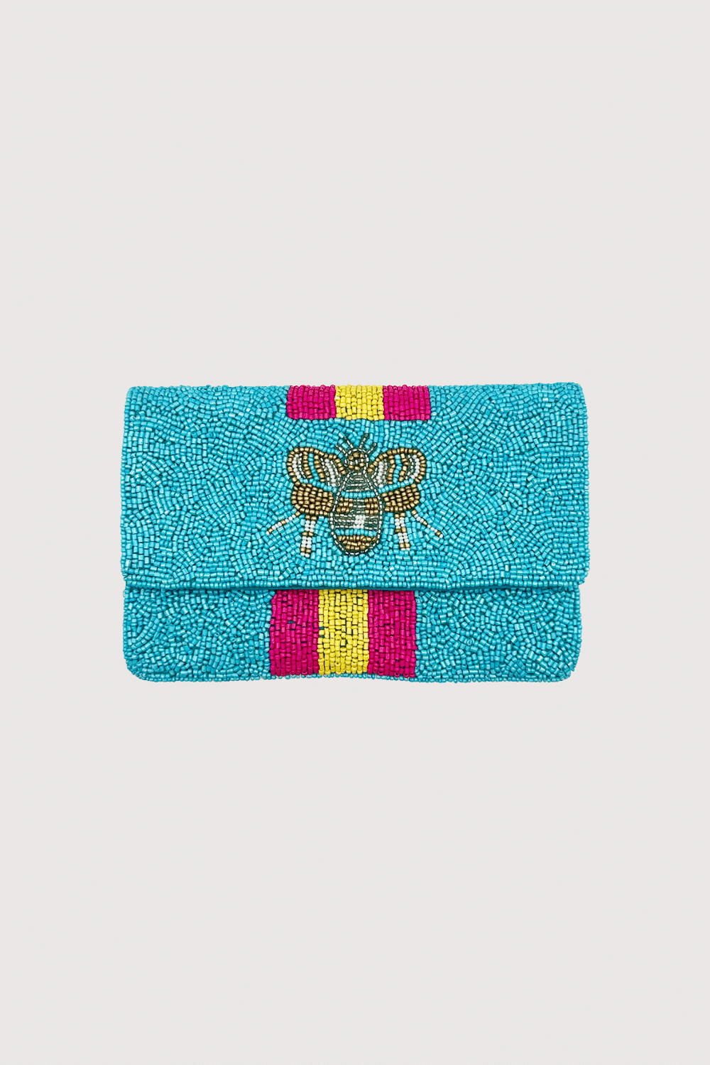 Blue With Metallic Bee And Purple & Yellow Stripes