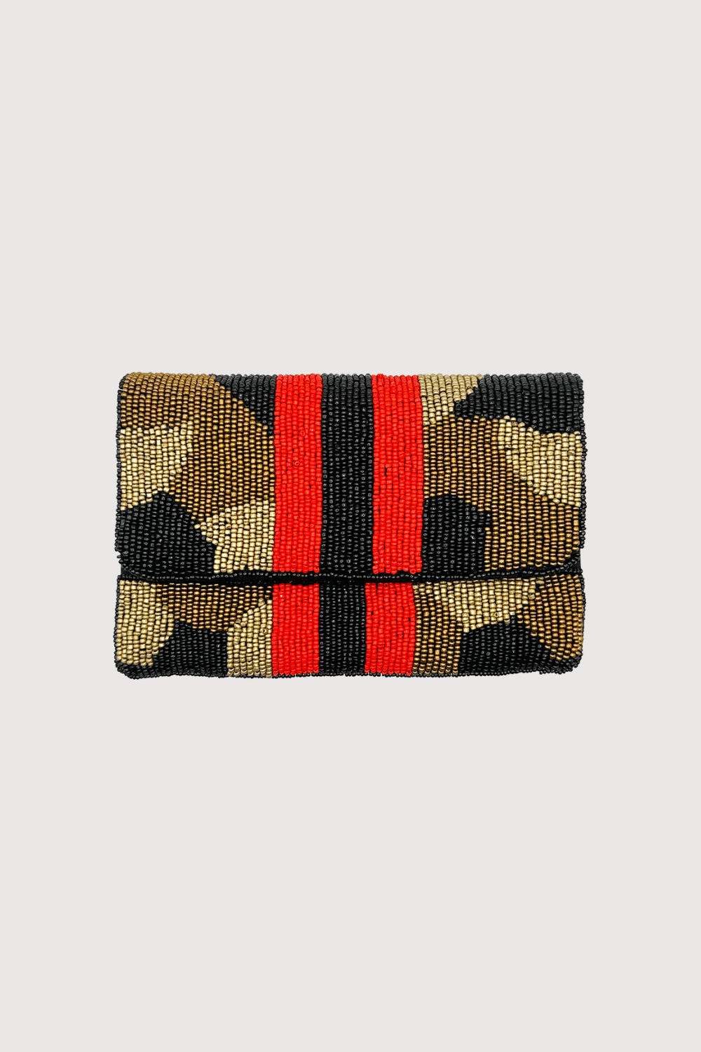 Camo With Red Black Stripes Mini Clutch