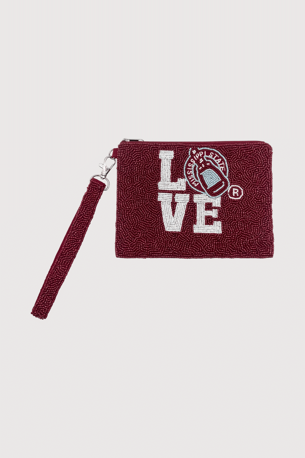 Love Mississippi State Beaded Wristlet