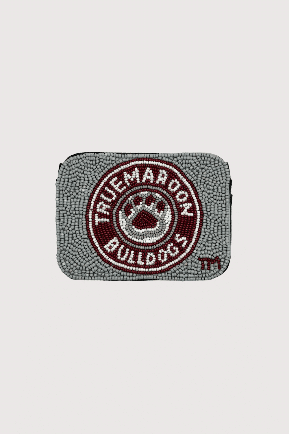 True Maroon Bulldogs Beaded Card Holder