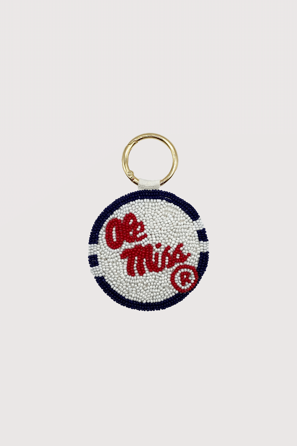 Ole Miss Beaded Keychain