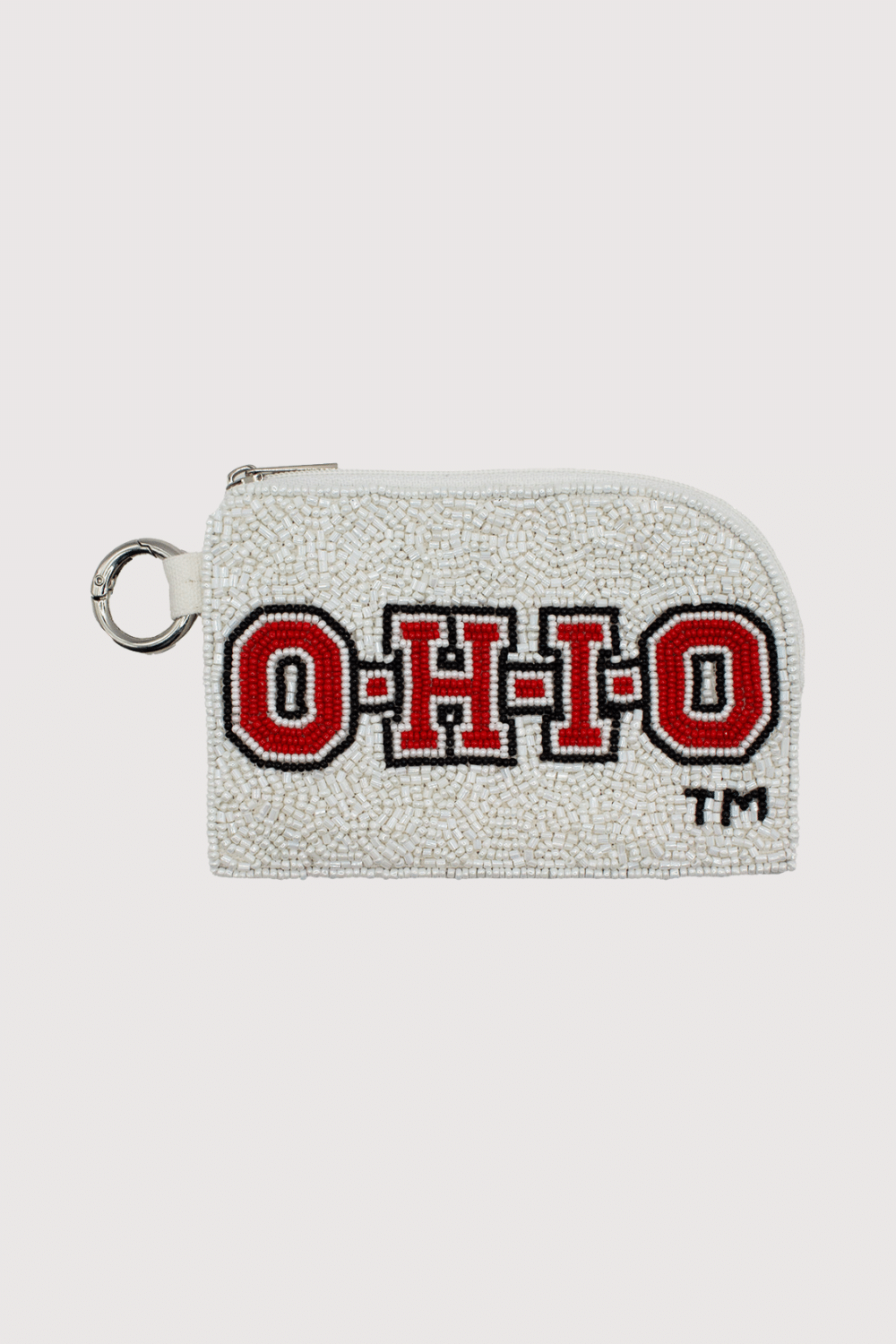 Ohio State University Beaded Keyring Coin Pouch