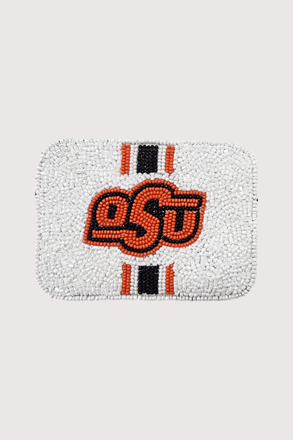 Osu White Beaded Card Holder