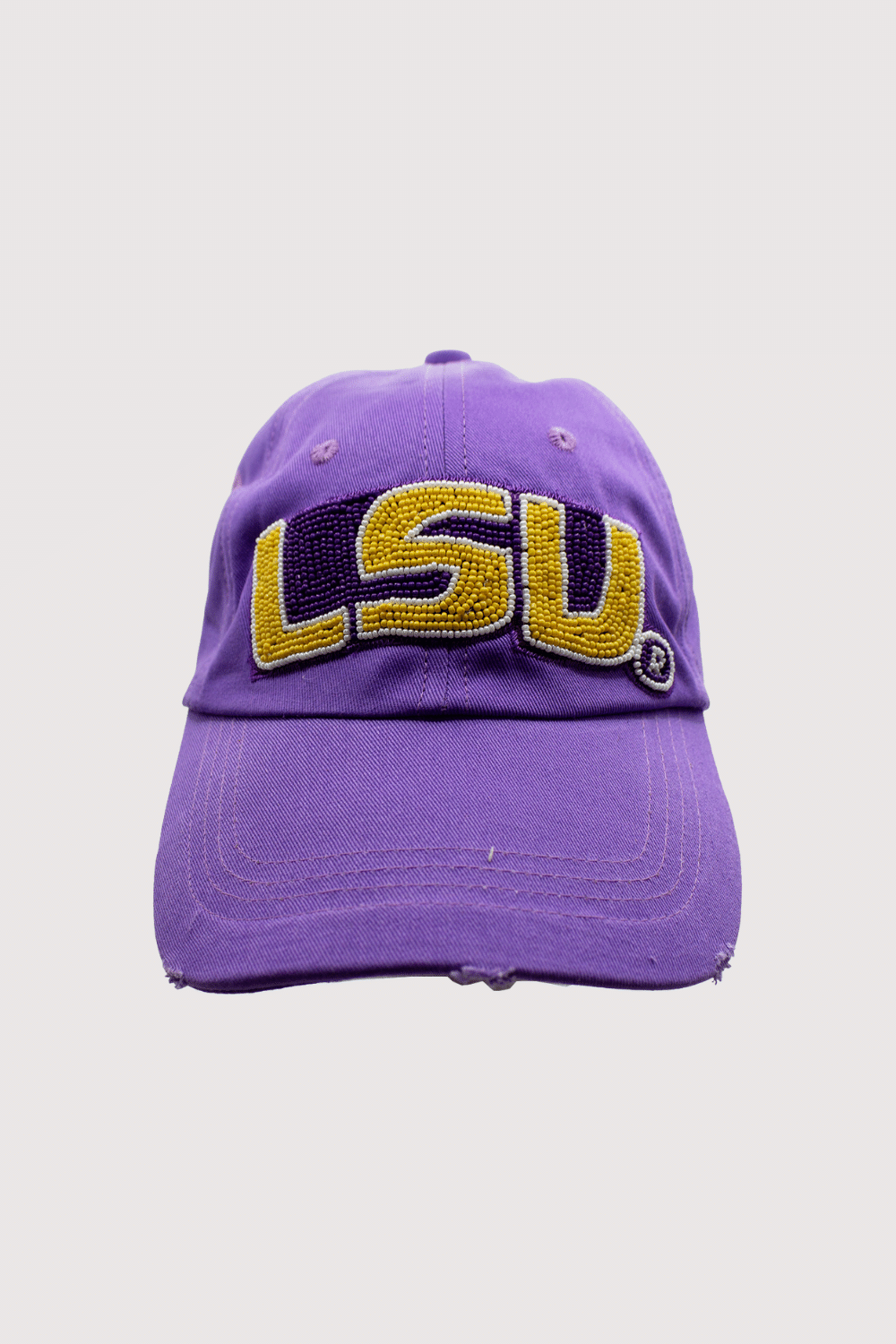 Lsu Adjustable Beaded Cap