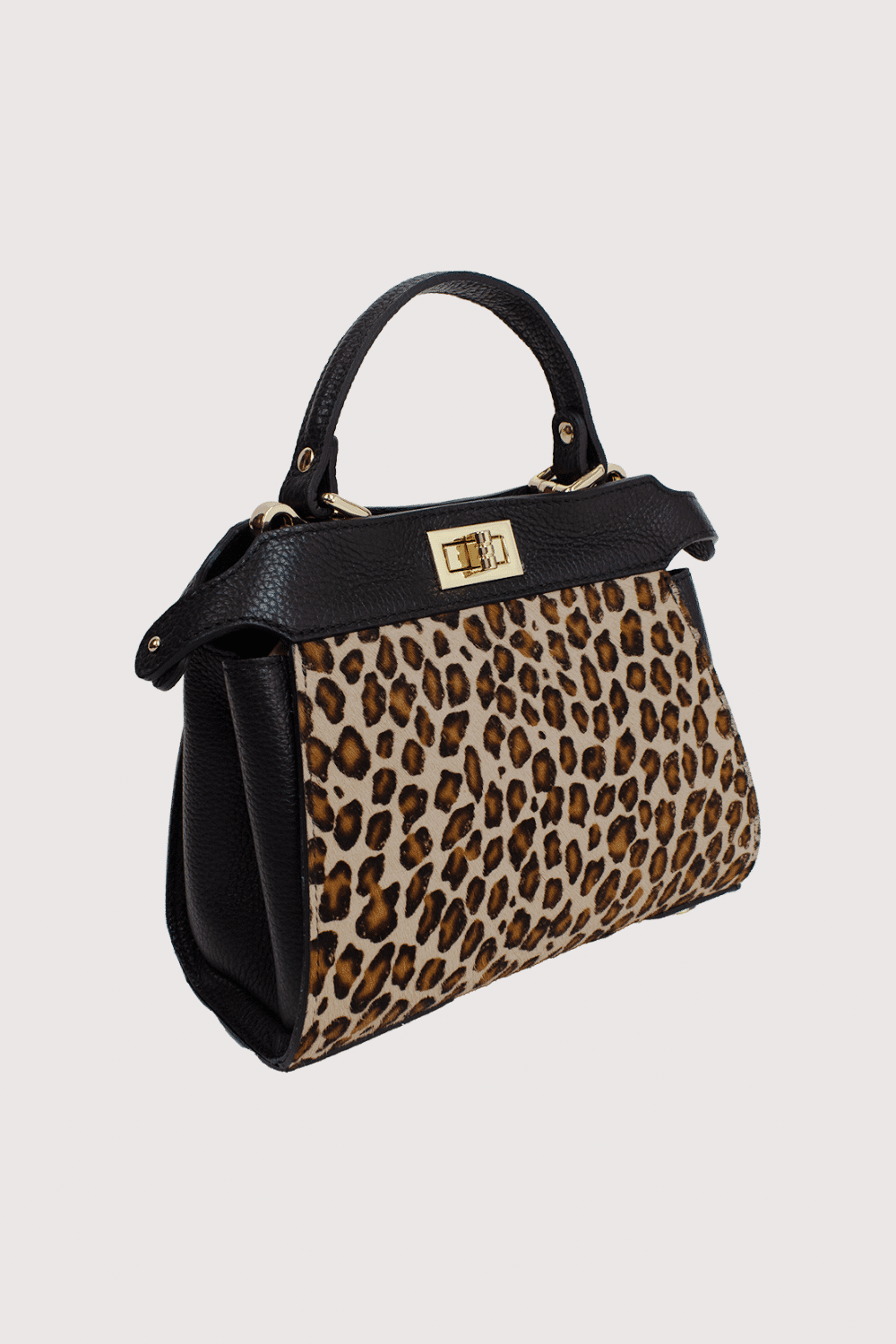 Italian Leather Animal Hide Satchel Bag