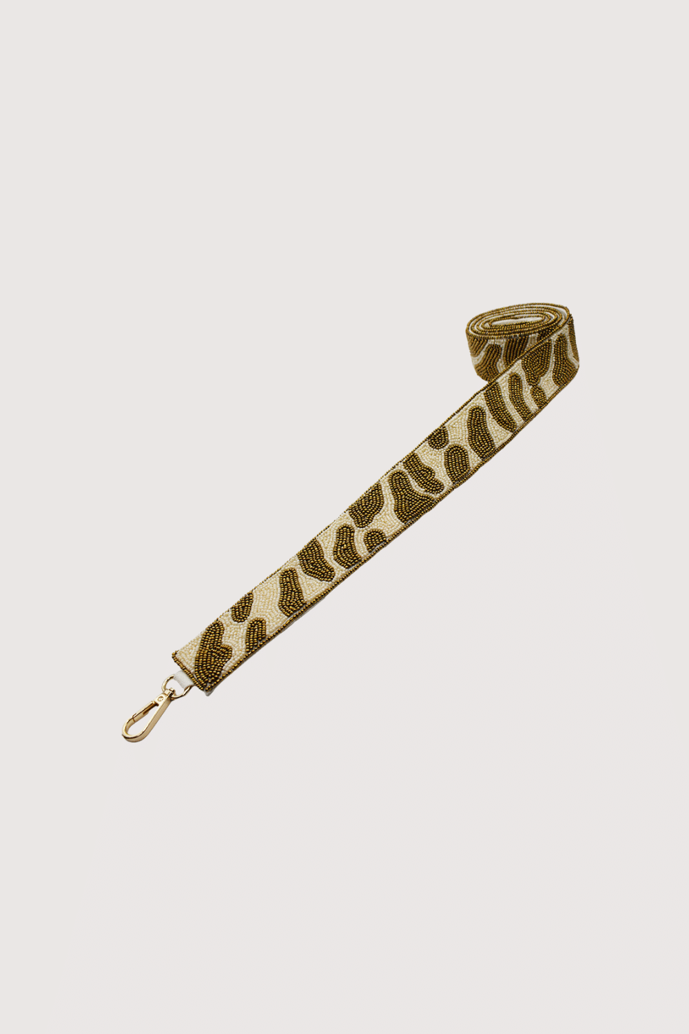 Gold & Brown Zebra Print Beaded Strap