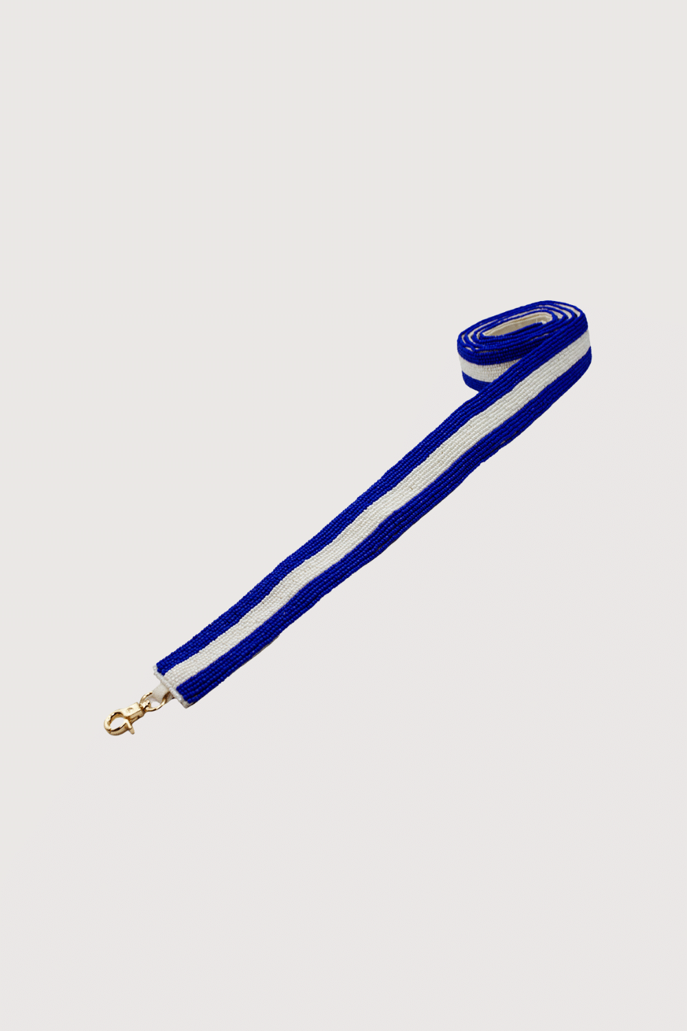 Blue And White Beaded Bag Strap