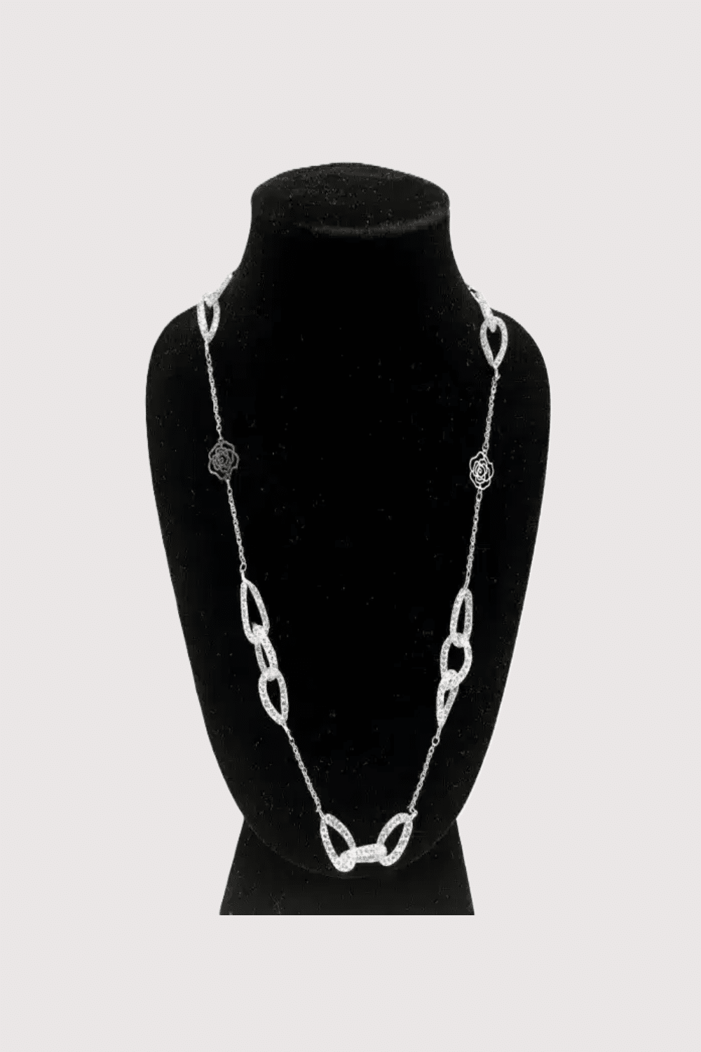 Crystal Mesh Silver Necklace