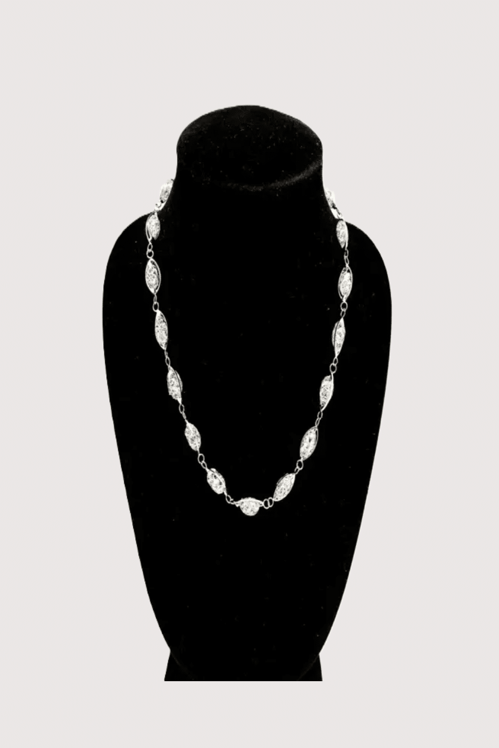 Crystal Mesh Silver Necklace